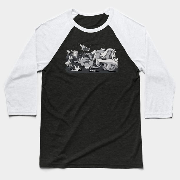 Cubist Extinction! Baseball T-Shirt by Raffiti